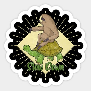 Sloth Pet Slow Down Sloth Turtle Sticker